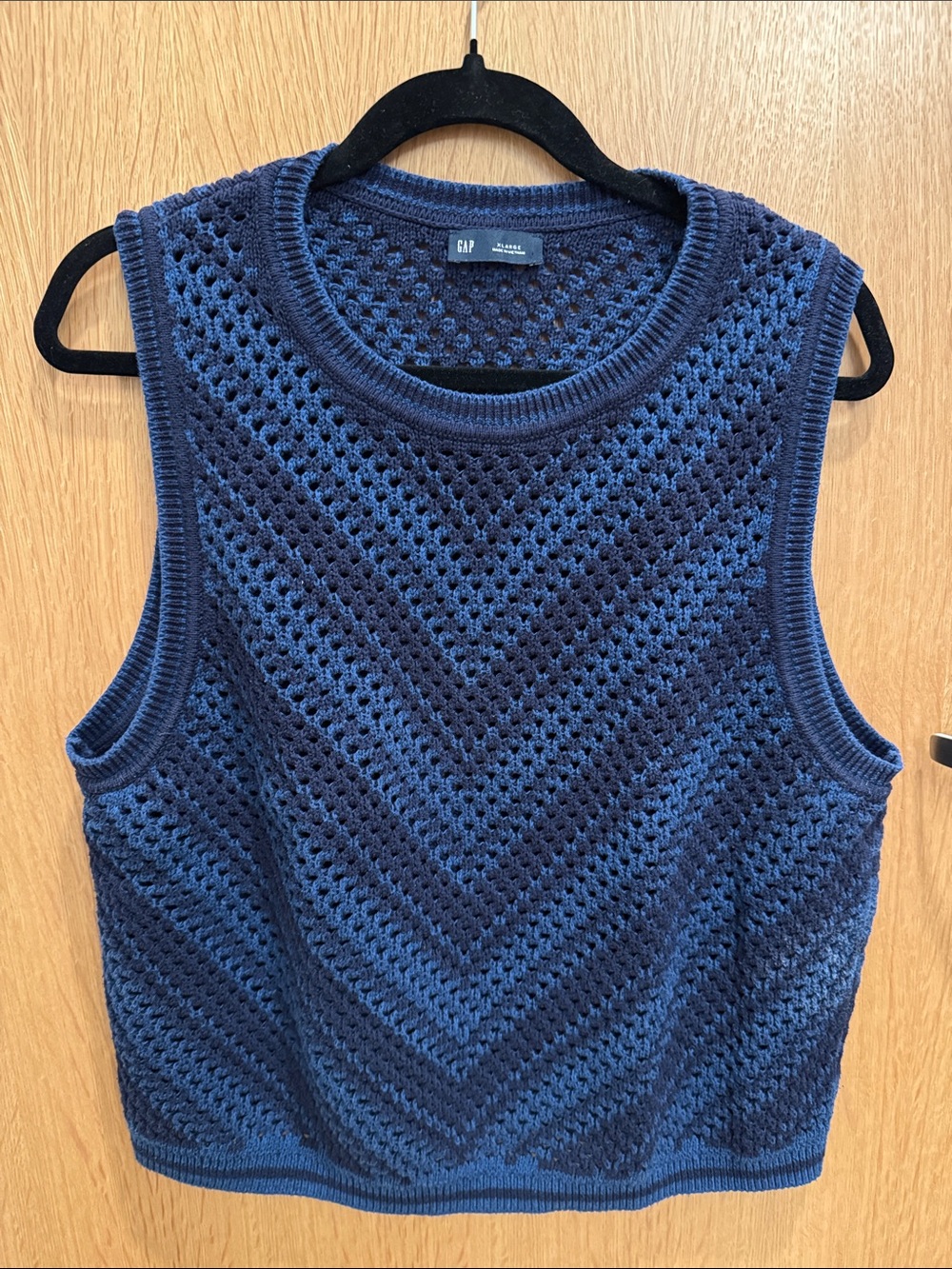 GAP Navy Crochet Knit Sleeveless Tank